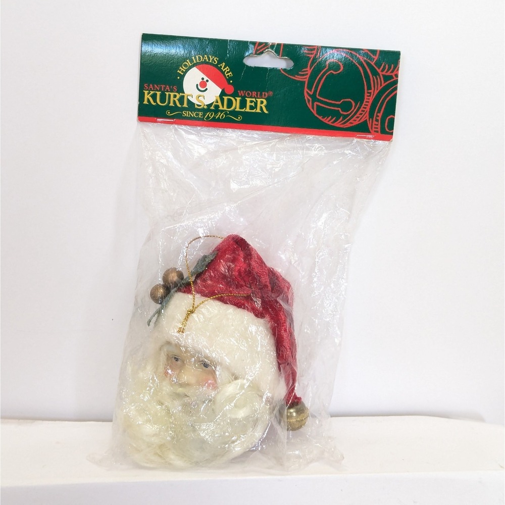 Kurt Adler Victorian Santa Head Christmas Ornament Vintage Sealed NOS